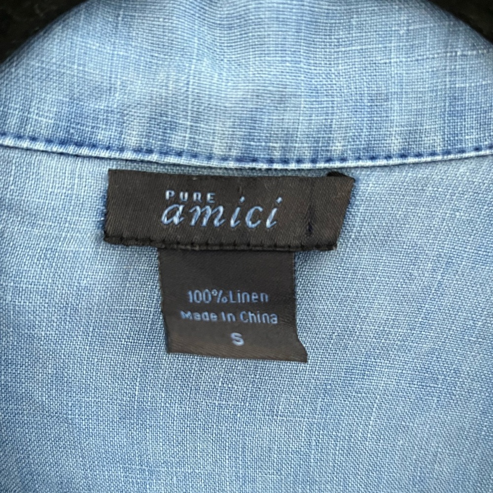 Pure Amici Linen Collared Button Down - image 4